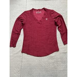 Ariat Women’s V-neck Long Sleeve Base Layer AriatTek Size Large Heat Series